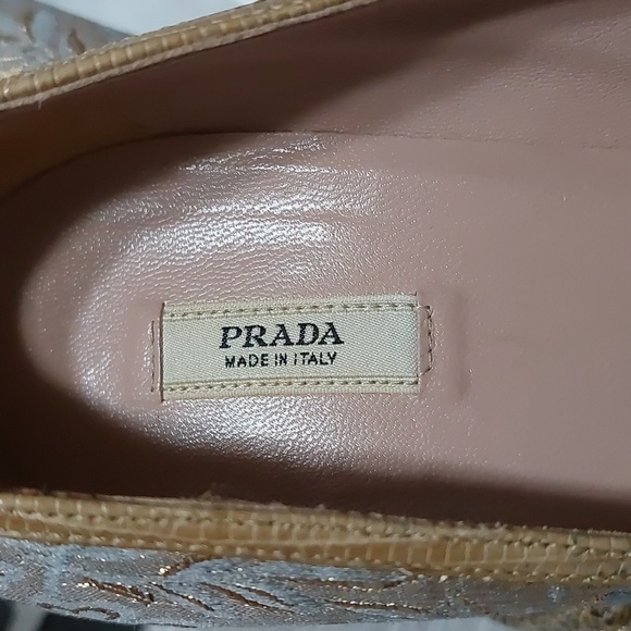 Prada bracade gold/blue pumps - Picture 4 of 7